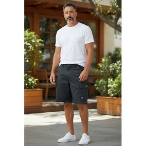 Wrangler Hero Cargo Shorts Mens 32 Black Loose Fit Natural Waist Utility 60LGWBL